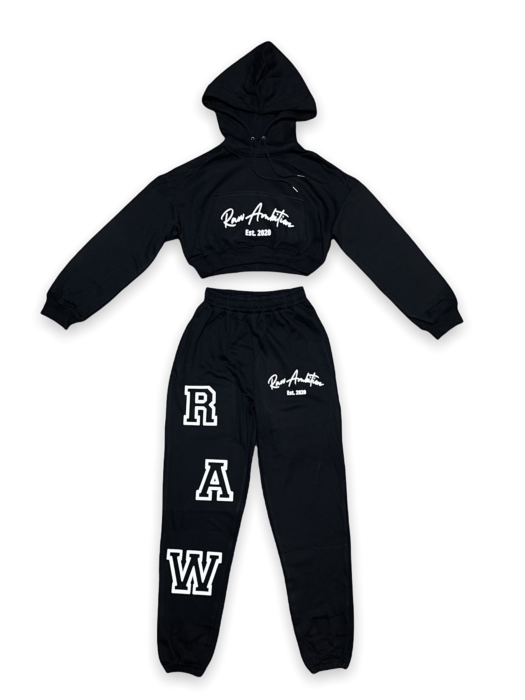 RAW AMBITION Crop Top Jogger Sets