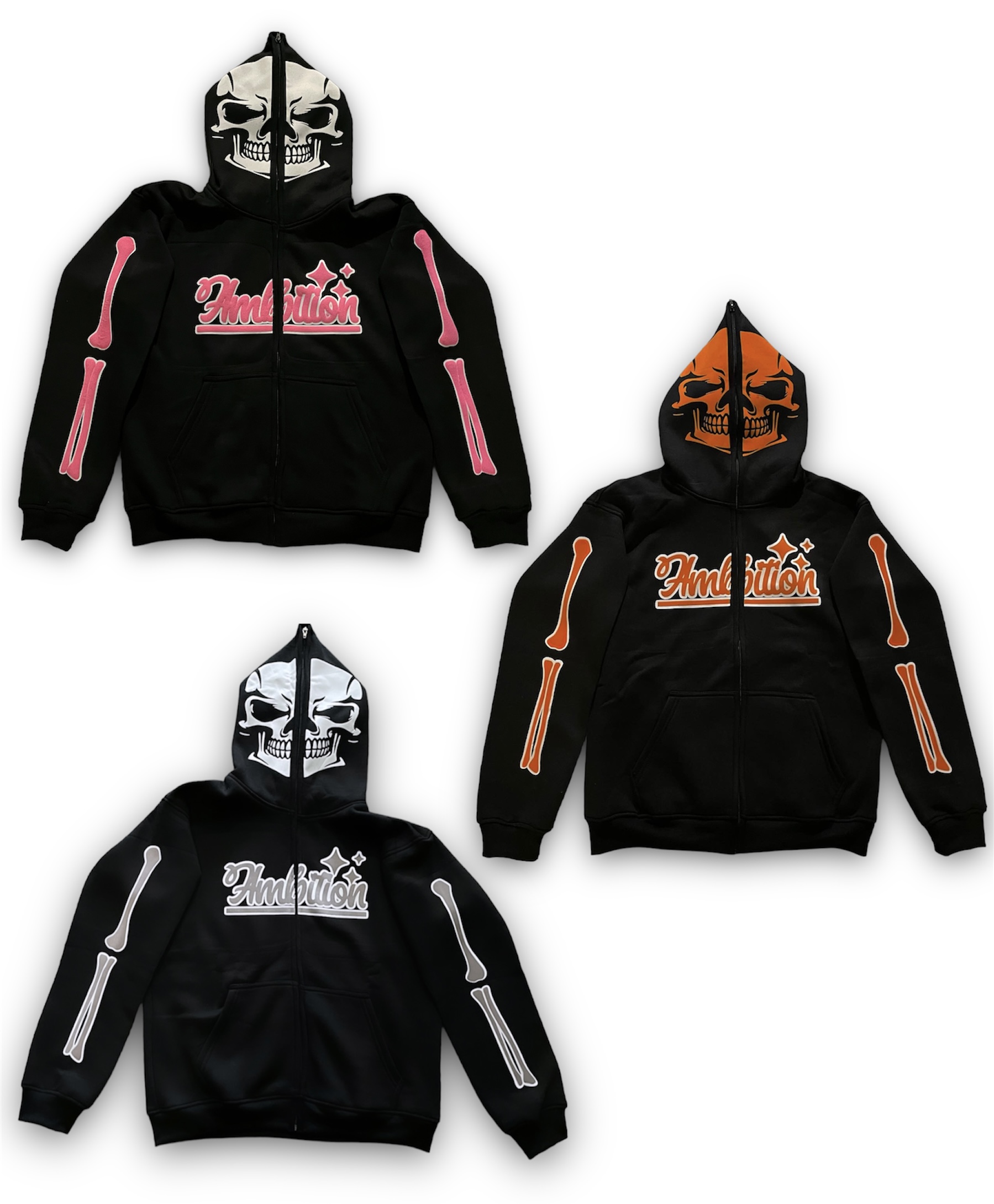 RAW AMBITION Black Full Zip Hoodie